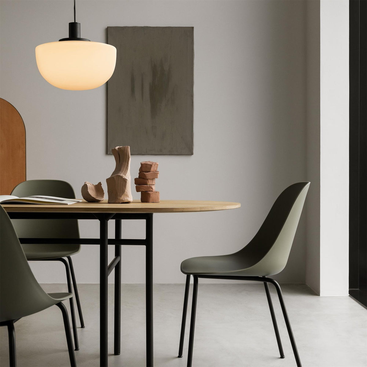 Pendant Lamp Glass Dome Metal Mount Minimalist Relax-Neutral Decor