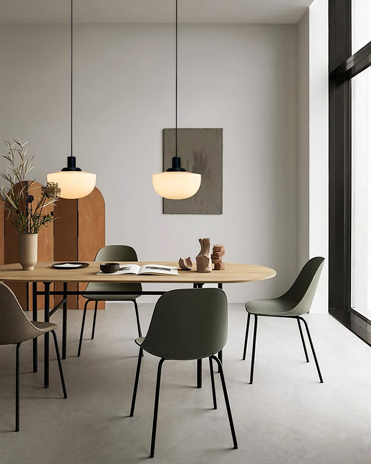 Pendant Lamp Glass Dome Metal Mount Minimalist Relax-Neutral Decor