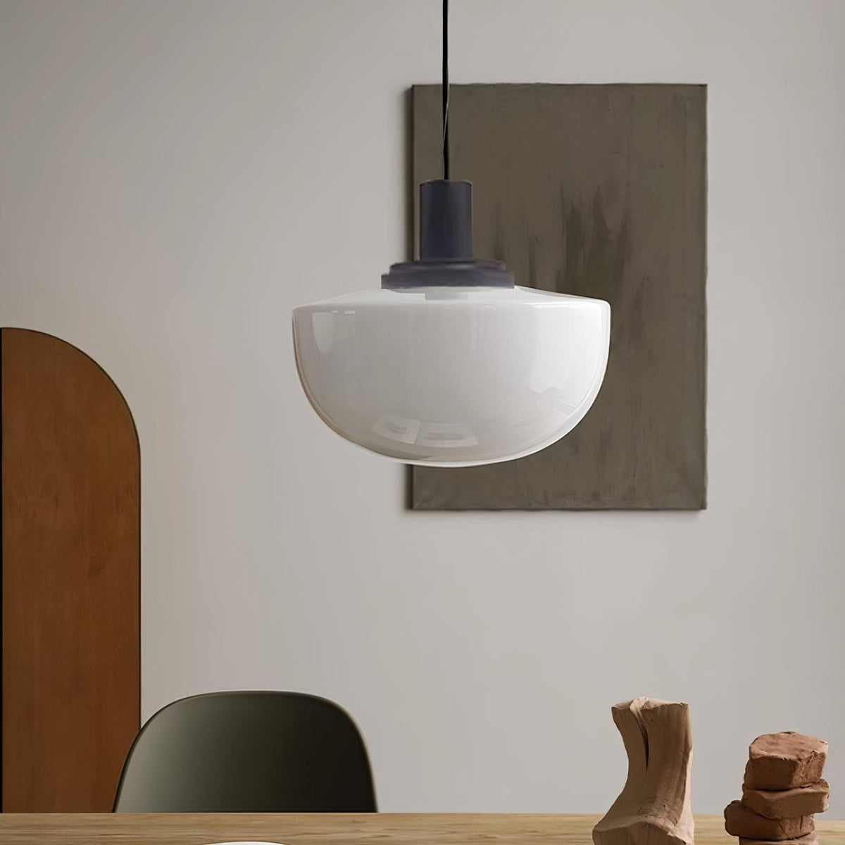 Pendant Lamp Glass Dome Metal Mount Minimalist Relax-Neutral Decor