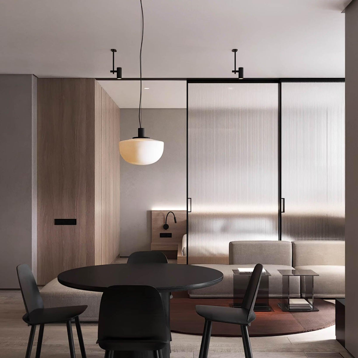 Pendant Lamp Glass Dome Metal Mount Minimalist Relax-Neutral Decor