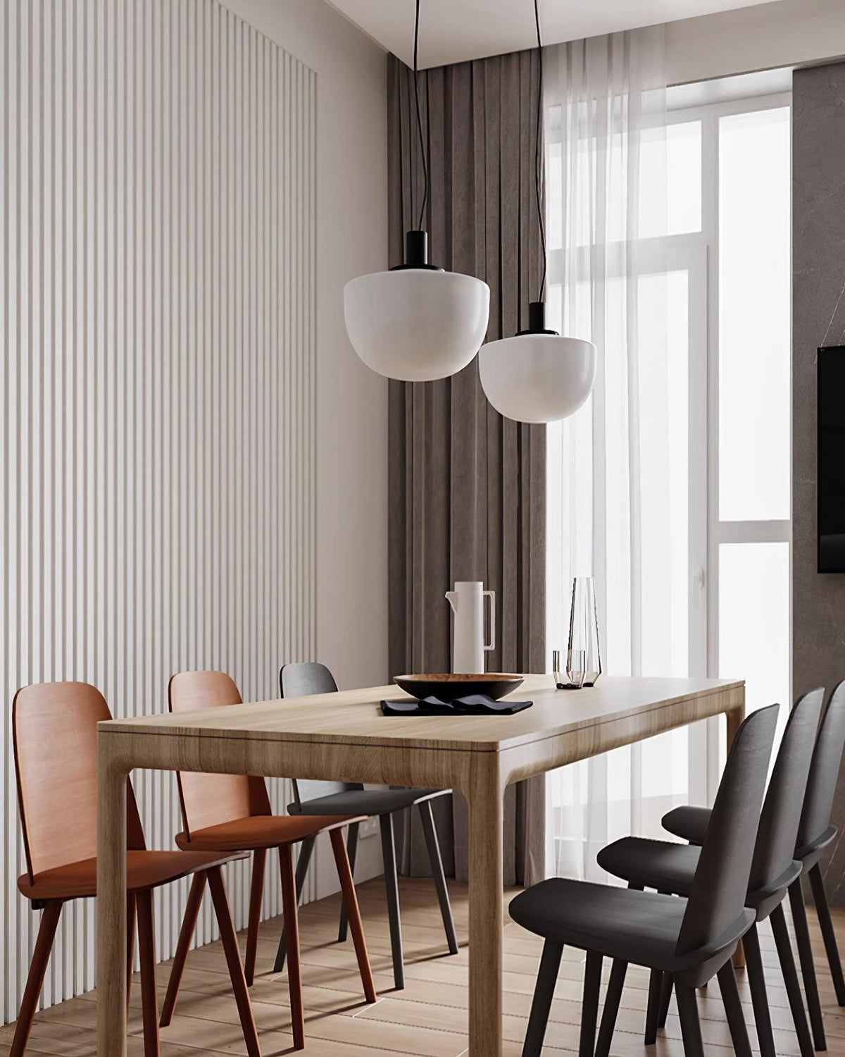 Pendant Lamp Glass Dome Metal Mount Minimalist Relax-Neutral Decor