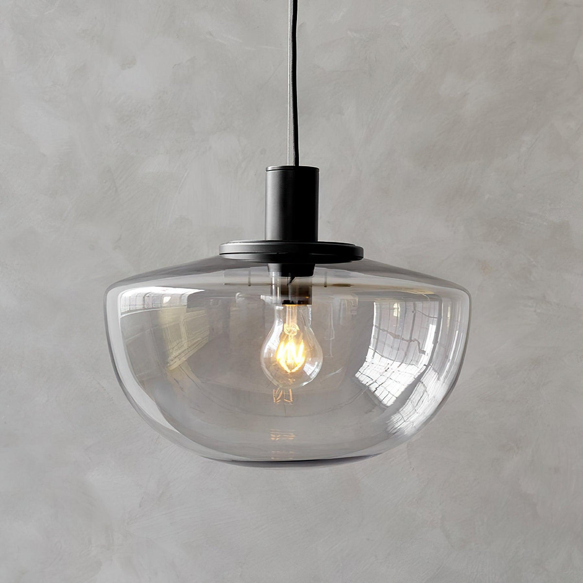 Pendant Lamp Glass Dome Metal Mount Minimalist Relax-Neutral Decor