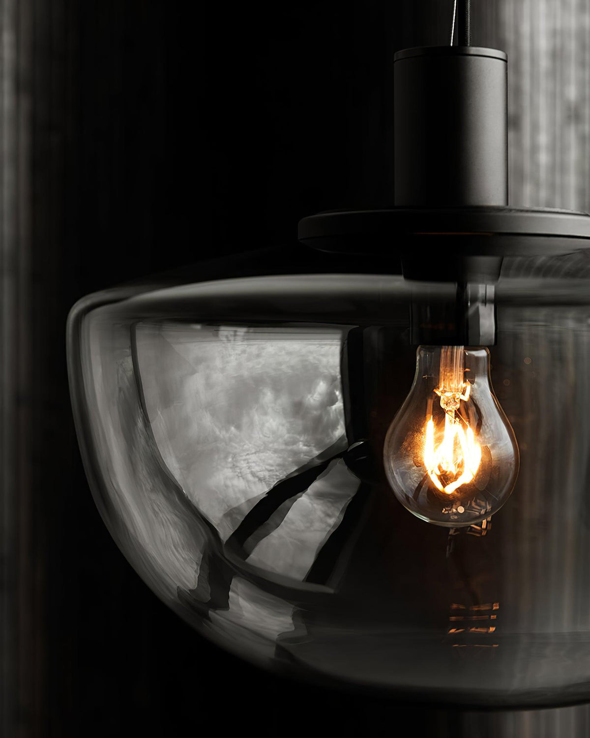 Pendant Lamp Glass Dome Metal Mount Minimalist Relax-Neutral Decor