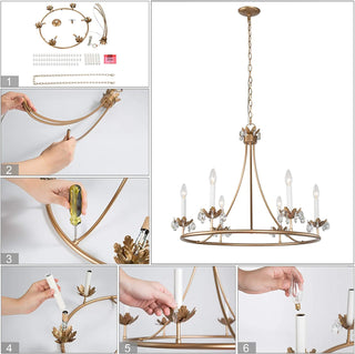 Yrvuvyh Ancien Industriel Luxe Laiton Cristal Lustre