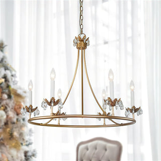Yrvuvyh Ancien Industriel Luxe Laiton Cristal Lustre