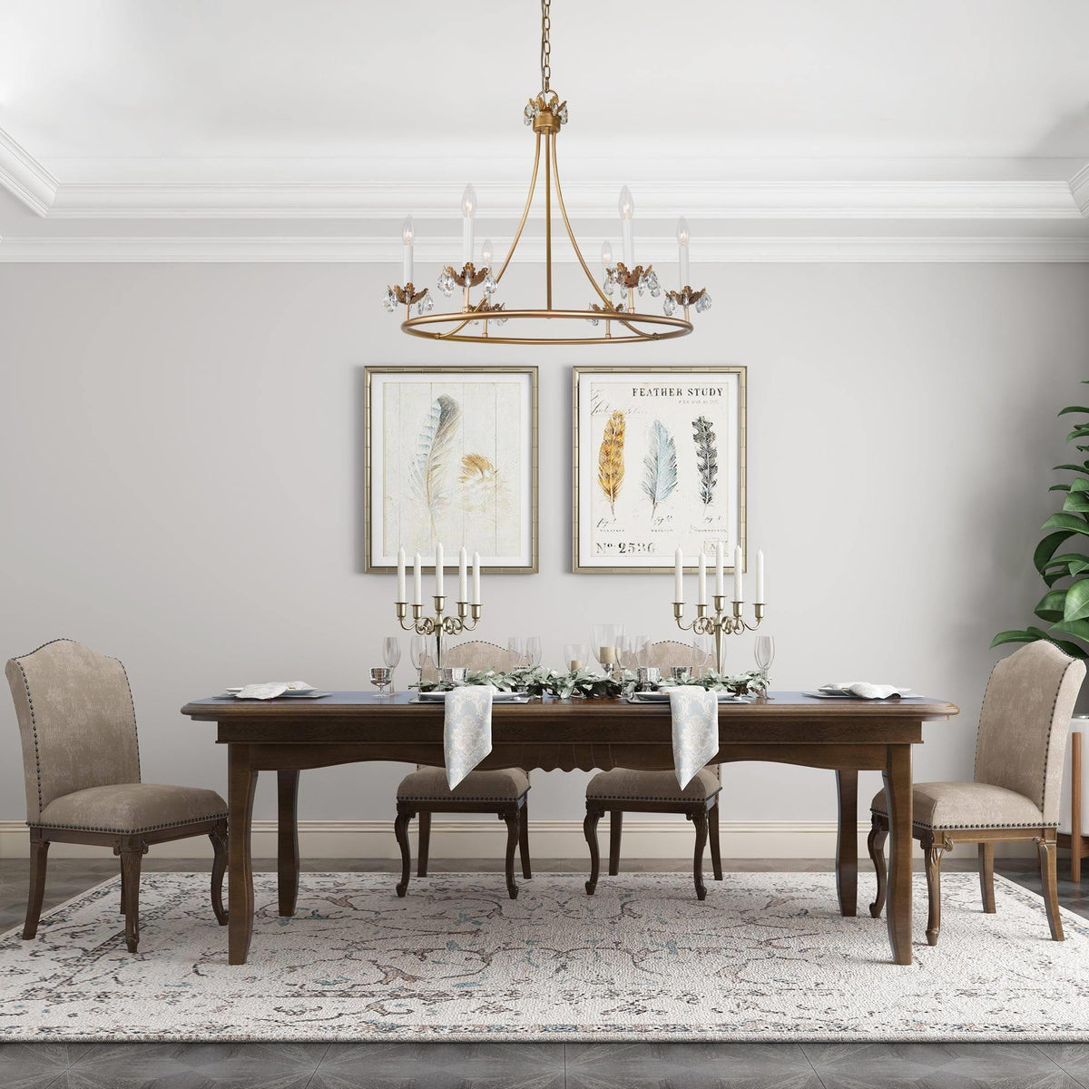 Yrvuvyh Ancien Industriel Luxe Laiton Cristal Lustre