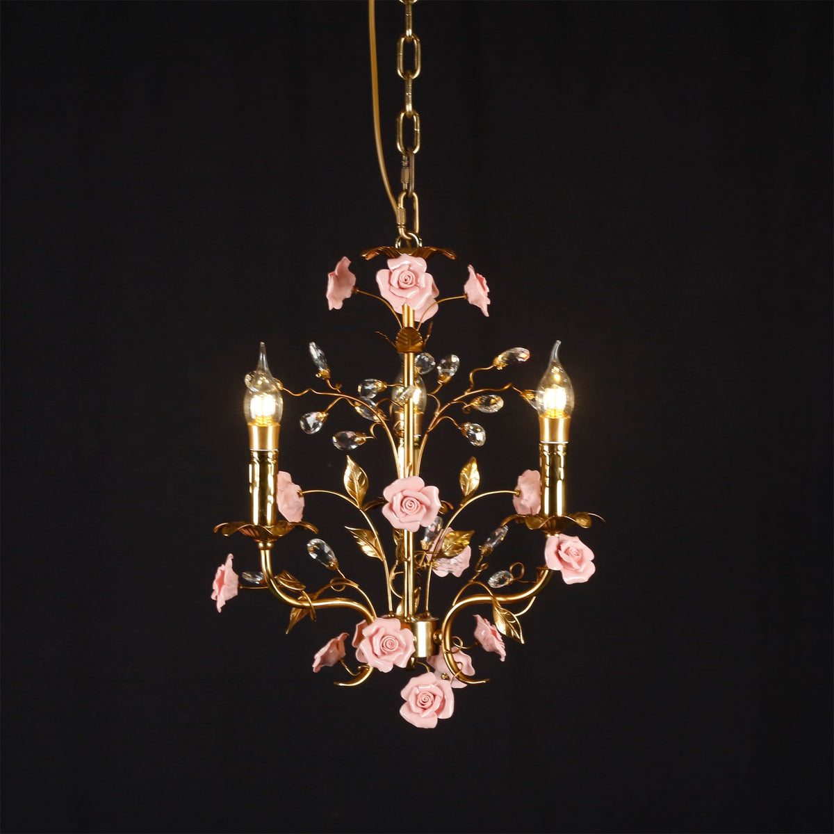 Full view of the Bassano Chandelier showing its dimensions.