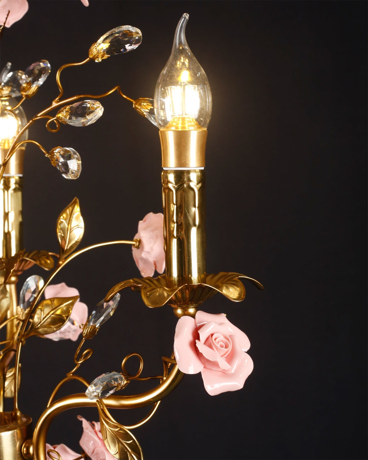 Detail of the ceiling mount and hanging chain for the Bassano Chandelier.