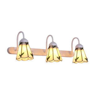 Tiffany Applique Murale Fleur Vintage, Métal, Noir/Bleu/Blanc, Salle de Bain