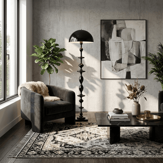 Beaded Mushroom Floor Lamp-Neutral Decor