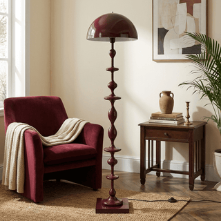 Beaded Mushroom Floor Lamp-Neutral Decor
