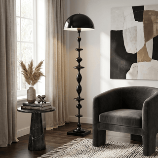 Beaded Mushroom Floor Lamp-Neutral Decor