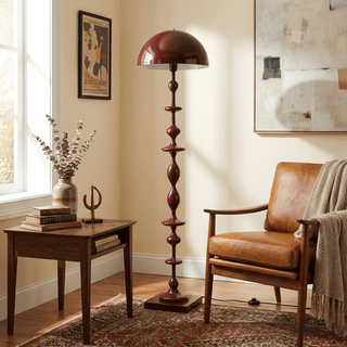 Beaded Mushroom Floor Lamp-Neutral Decor
