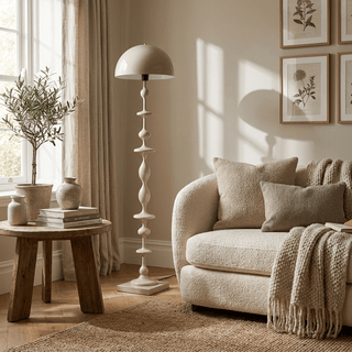 Beaded Mushroom Floor Lamp-Neutral Decor