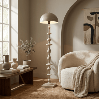 Beaded Mushroom Floor Lamp-Neutral Decor