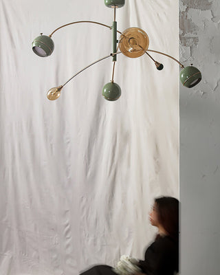Lustra Lustre Vert Sci-Fi Élégant