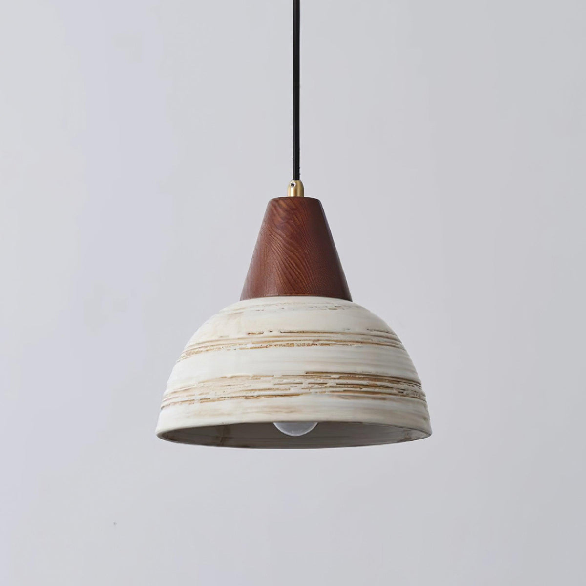 Pendant Lamp Textured Ceramic Shade Tapered Nordic Minimalist-Neutral Decor