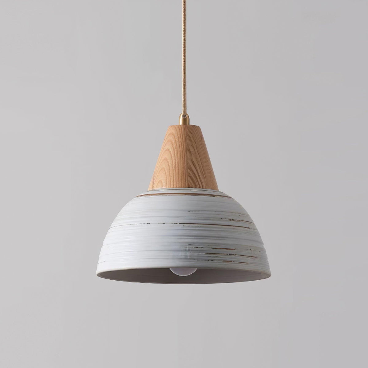 Pendant Lamp Textured Ceramic Shade Tapered Nordic Minimalist-Neutral Decor