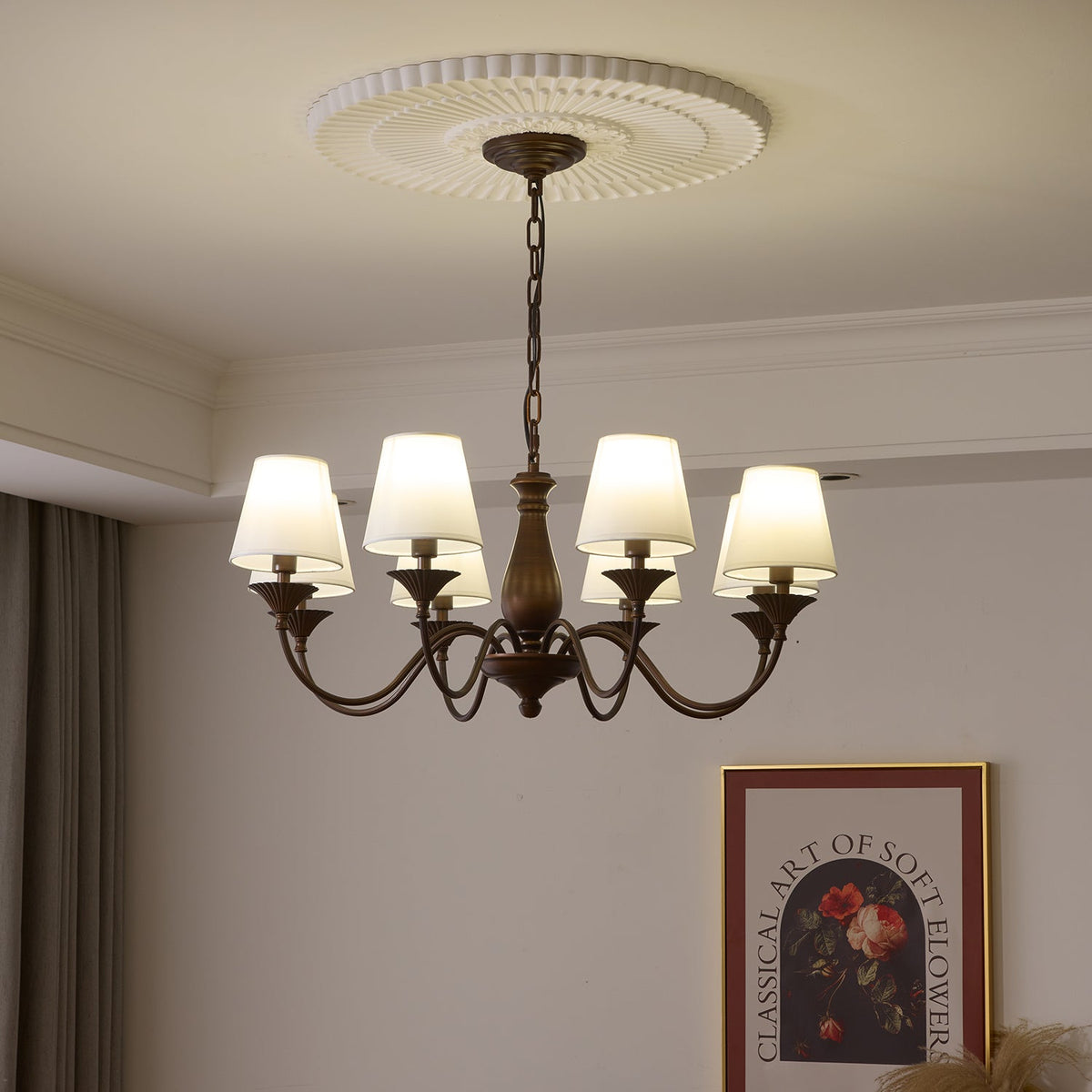 Perenna Lustre Vintage à Abat-jour en Tissu