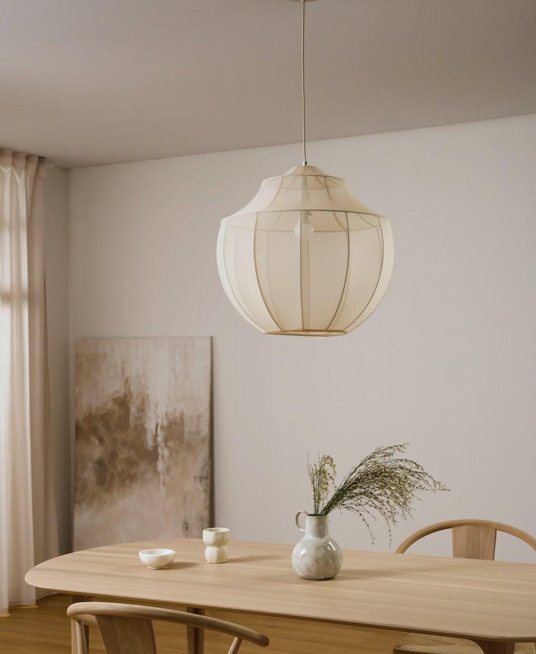Elveline Lampe Suspension en Tissu Maille d'Élégance Premium