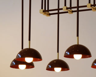 Blikuvyh Ancien Industriel Atelier Laiton Métal Lustre