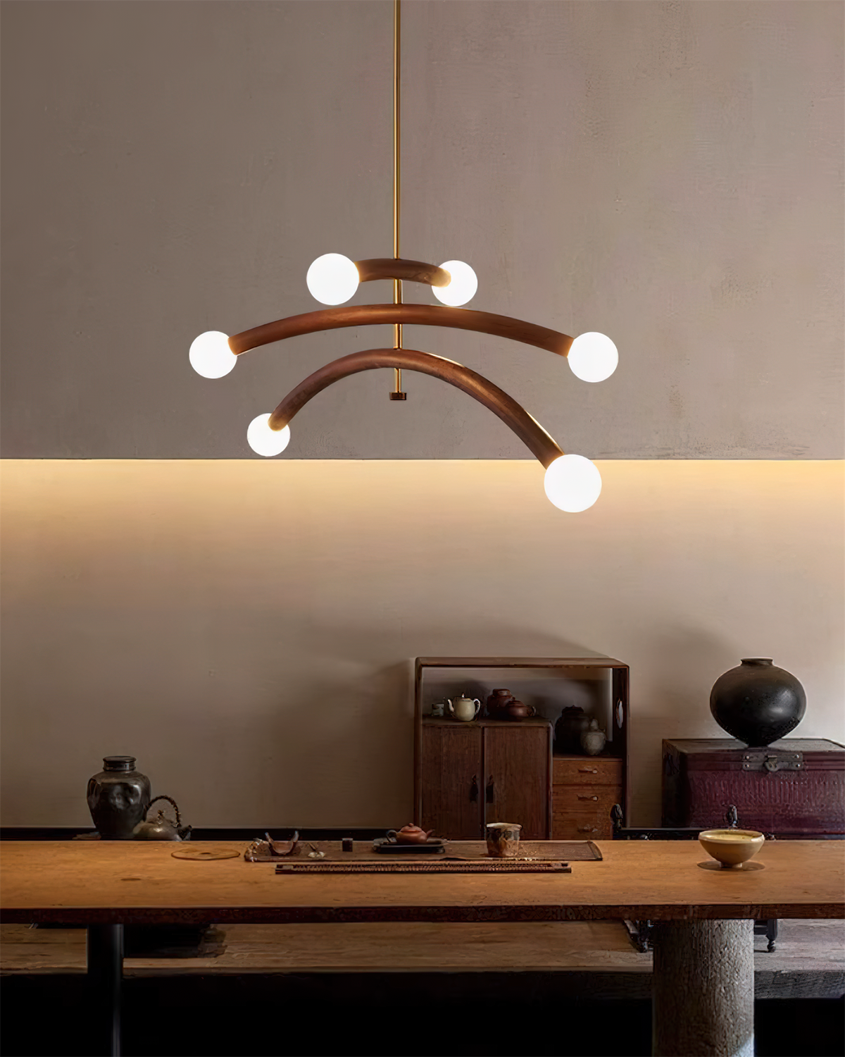 Aurevia Arc Globe Chandelier-Neutral Decor