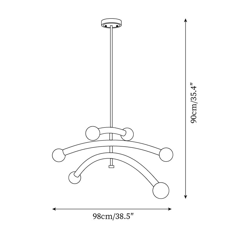 Aurevia Arc Globe Chandelier-Neutral Decor