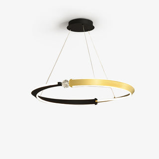 Lustra Lustre Cristal Noir Or Salle à Manger LED