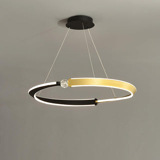 Lustra Lustre Cristal Noir Or Salle à Manger LED