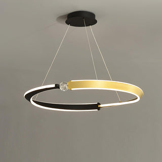 Lustra Lustre Cristal Noir Or Salle à Manger LED