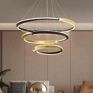 Lustra Lustre Cristal Noir Or Salle à Manger LED