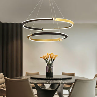 Lustra Lustre Cristal Noir Or Salle à Manger LED