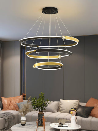 Lustra Lustre Cristal Noir Or Salle à Manger LED