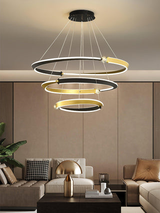 Lustra Lustre Cristal Noir Or Salle à Manger LED