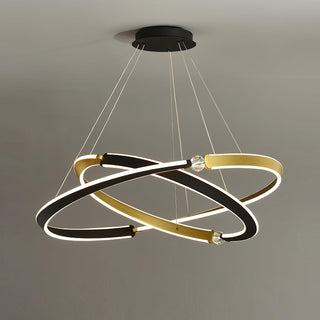 Lustra Lustre Cristal Noir Or Salle à Manger LED