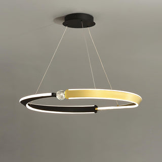 Lustra Lustre Cristal Noir Or Salle à Manger LED