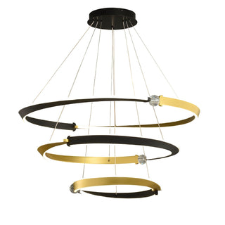 Lustra Lustre Cristal Noir Or Salle à Manger LED