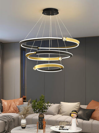 Lustra Lustre Cristal Noir Or Salle à Manger LED