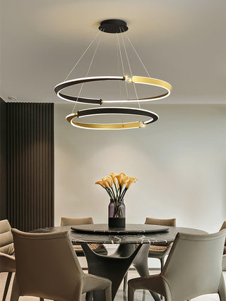 Lustra Lustre Cristal Noir Or Salle à Manger LED