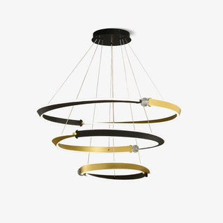 Lustra Lustre Cristal Noir Or Salle à Manger LED