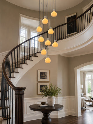 Bell Jar Alabaster Cluster Chandelier-Neutral Decor