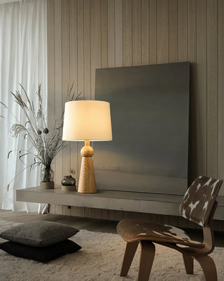 Lioria Lampe de Table en Bois Et Tissu