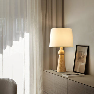 Lioria Lampe de Table en Bois Et Tissu