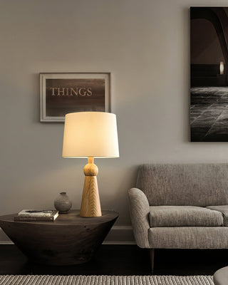Lioria Lampe de Table en Bois Et Tissu