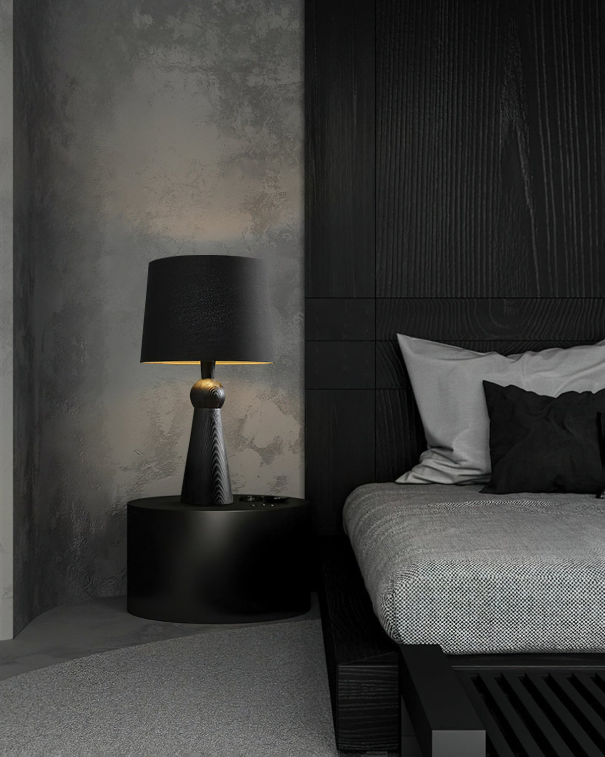 Lioria Lampe de Table en Bois Et Tissu