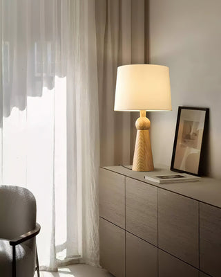 Lioria Lampe de Table en Bois Et Tissu