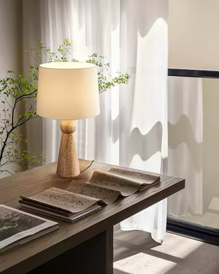 Lioria Lampe de Table en Bois Et Tissu