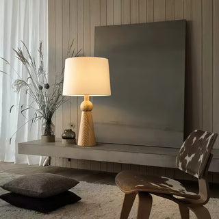 Lioria Lampe de Table en Bois Et Tissu