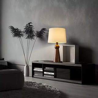 Lioria Lampe de Table en Bois Et Tissu