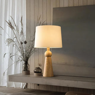 Lioria Lampe de Table en Bois Et Tissu